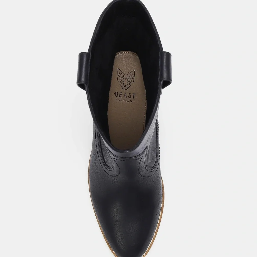 Beast Fashion Butterfly Cut Detail Point Toe Boots - Picture 7 of 8